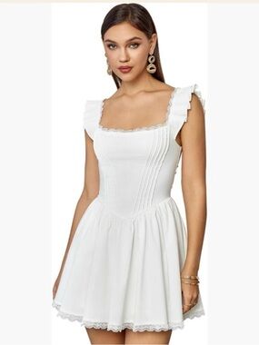 GLNEGE Mini Corset Dress Square Neck
Sleeveless A-Line SIZE M